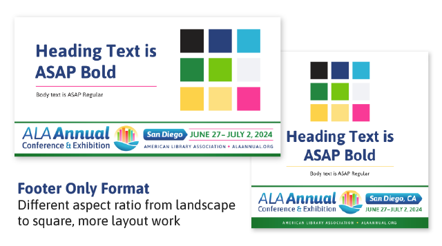 Canva template with sidebar and footer