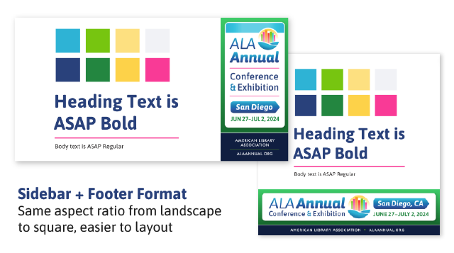 Canva template with sidebar and footer